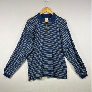 Levi's Men's Striped Quarter Zip Long Sleeve Casual Shirt Size L